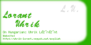lorant uhrik business card